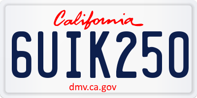 CA license plate 6UIK250