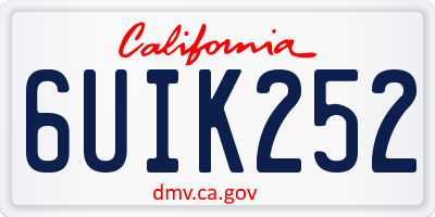 CA license plate 6UIK252