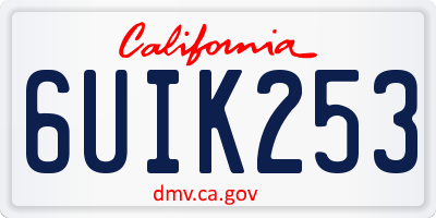 CA license plate 6UIK253