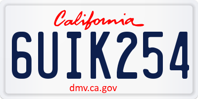 CA license plate 6UIK254