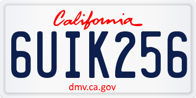 CA license plate 6UIK256