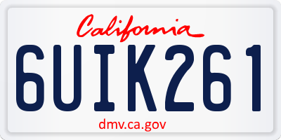 CA license plate 6UIK261