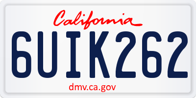 CA license plate 6UIK262