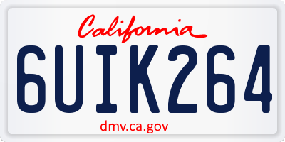 CA license plate 6UIK264