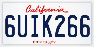 CA license plate 6UIK266