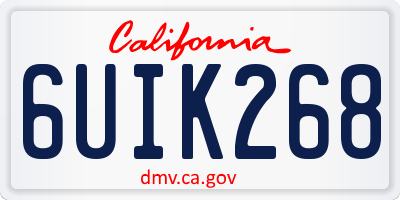 CA license plate 6UIK268