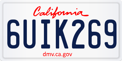 CA license plate 6UIK269