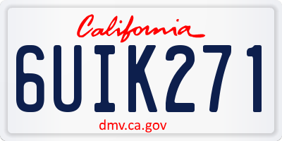 CA license plate 6UIK271