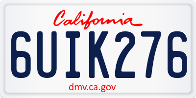 CA license plate 6UIK276