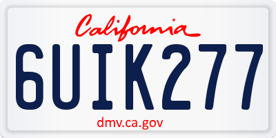 CA license plate 6UIK277