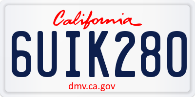 CA license plate 6UIK280