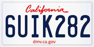 CA license plate 6UIK282