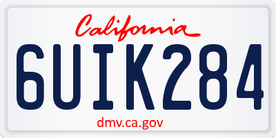 CA license plate 6UIK284