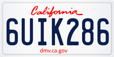 CA license plate 6UIK286
