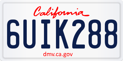 CA license plate 6UIK288
