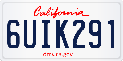 CA license plate 6UIK291