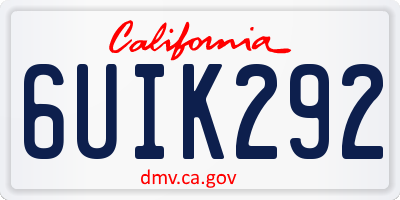 CA license plate 6UIK292