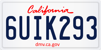 CA license plate 6UIK293