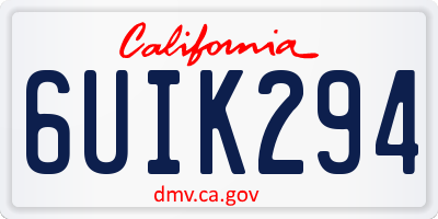 CA license plate 6UIK294
