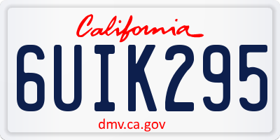 CA license plate 6UIK295