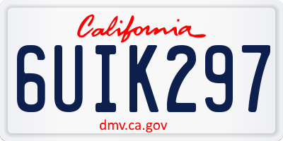 CA license plate 6UIK297