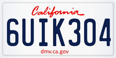 CA license plate 6UIK304