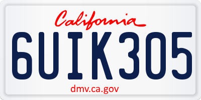 CA license plate 6UIK305