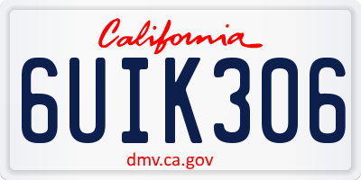 CA license plate 6UIK306