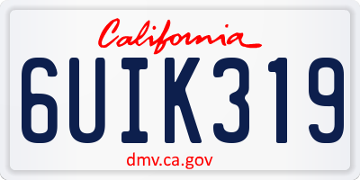 CA license plate 6UIK319