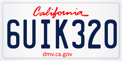 CA license plate 6UIK320