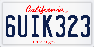CA license plate 6UIK323