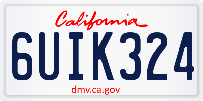CA license plate 6UIK324