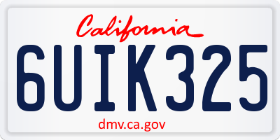 CA license plate 6UIK325