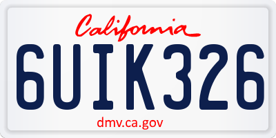 CA license plate 6UIK326
