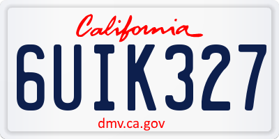CA license plate 6UIK327