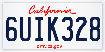 CA license plate 6UIK328