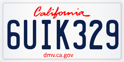CA license plate 6UIK329