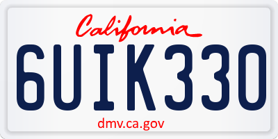 CA license plate 6UIK330