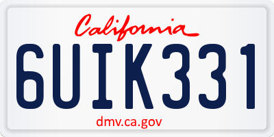 CA license plate 6UIK331