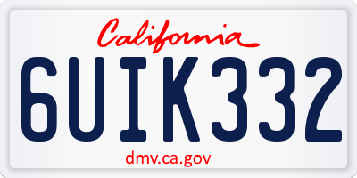 CA license plate 6UIK332