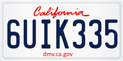 CA license plate 6UIK335