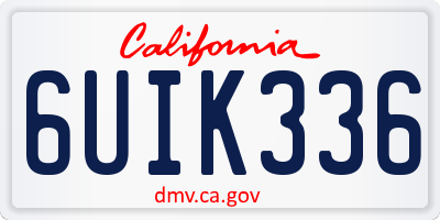 CA license plate 6UIK336