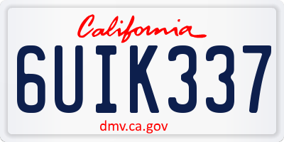 CA license plate 6UIK337