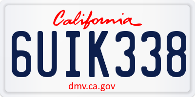 CA license plate 6UIK338
