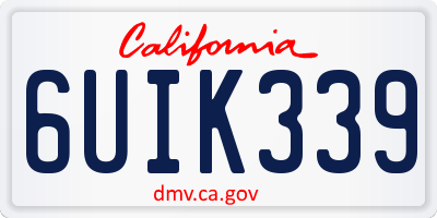 CA license plate 6UIK339