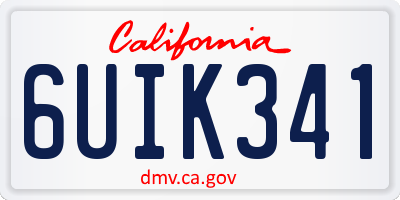 CA license plate 6UIK341