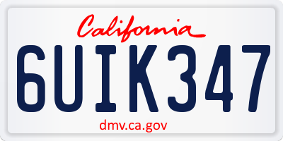 CA license plate 6UIK347