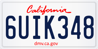 CA license plate 6UIK348