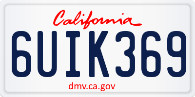 CA license plate 6UIK369