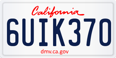 CA license plate 6UIK370